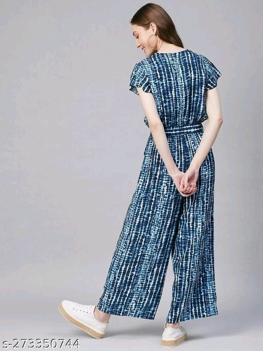Women Self design Rayon indigo colour Jumpsuit