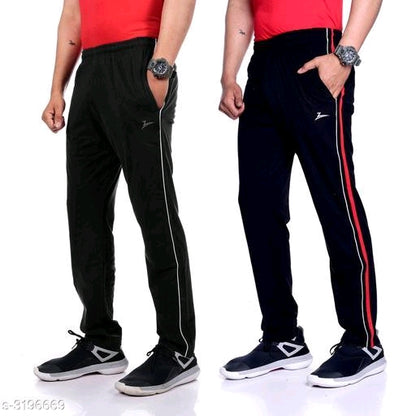 Men's solid track pants set of 2