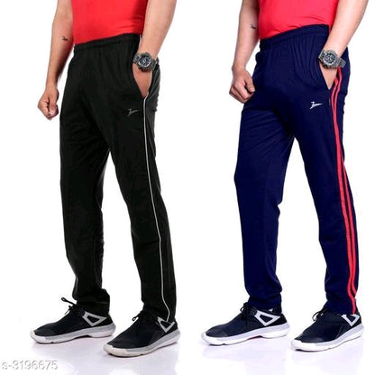 Men's solid track pants set of 2