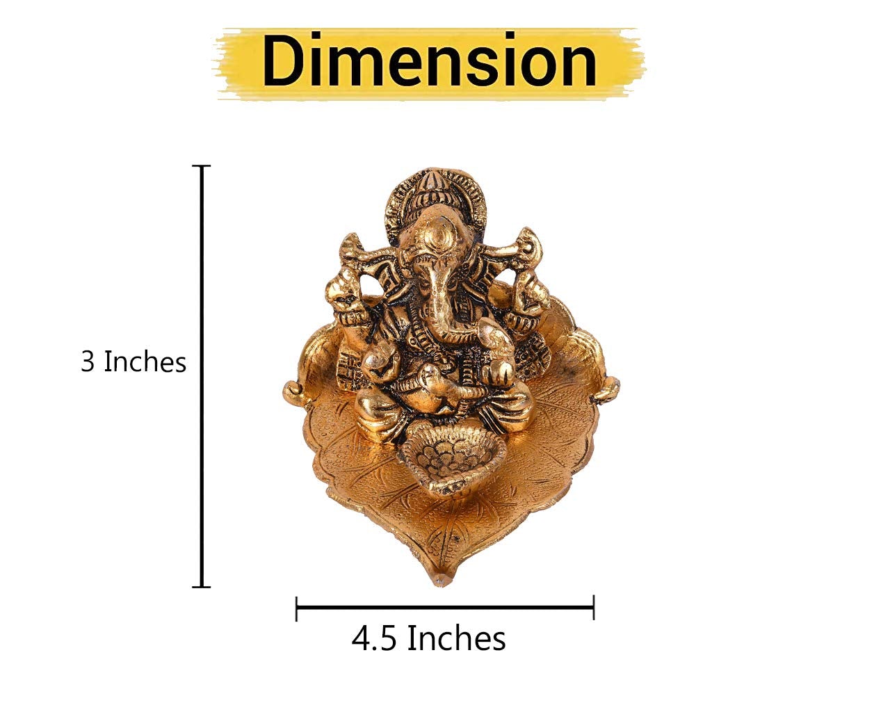 Ganesh Idol on Leaf - Lord Ganesha with Diya - The Indian Rang