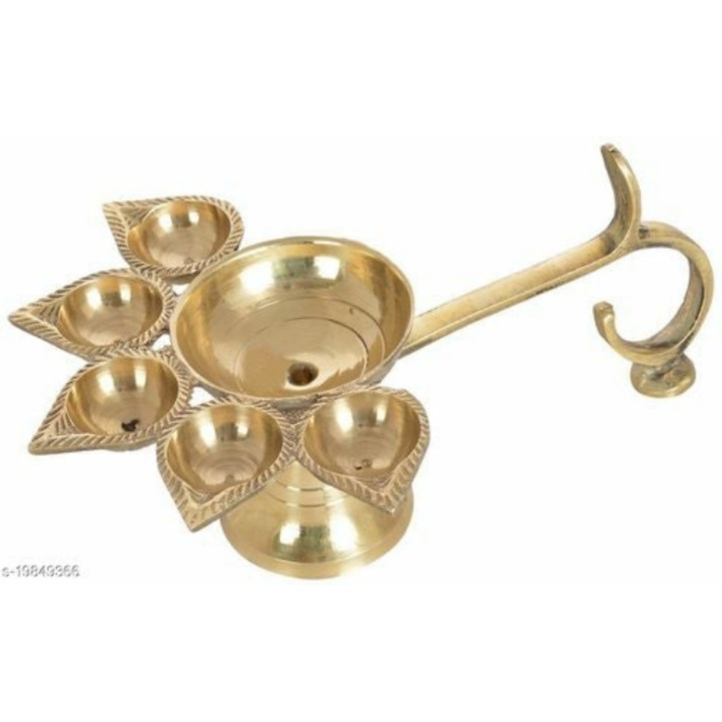 Brass Panch Aarti Diya Oil Lamp - The Indian Rang