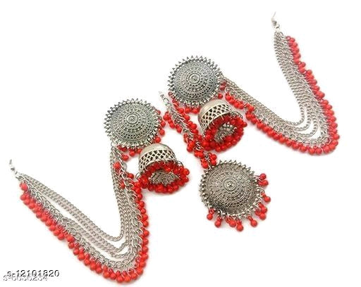 German Silver Oxidised Peacock Dangler Jhumkas 1 – Khushi Handicrafts