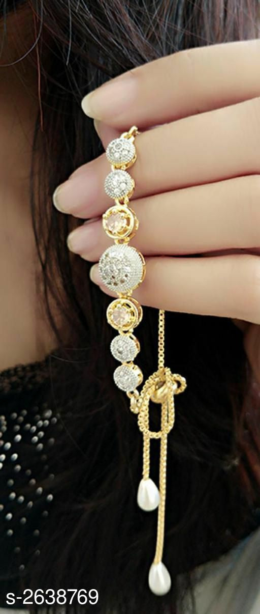 Multiccolor golden chain bracelet - The Indian Rang