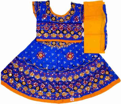 Blue kids chaniya choli Navaratri dress - The Indian Rang