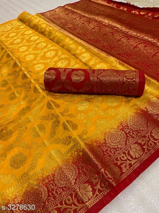 Traditional Silk saree with Zari Border for Women