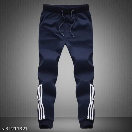Men Black and Blue Track Pants combo pack of 2