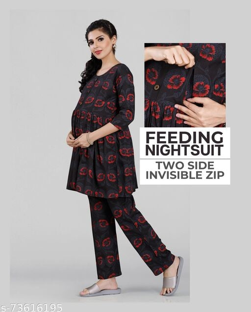 Women Maternity Night Suit Top and Bottom set - The Indian Rang