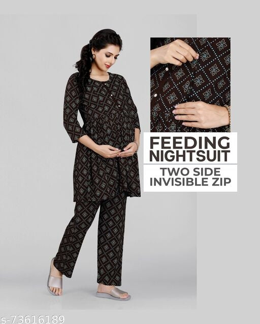 Women Maternity Night Suit Top and Bottom set - The Indian Rang