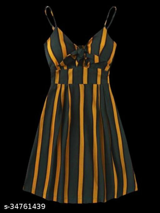 Crepe Striped casual summer dress - The Indian Rang